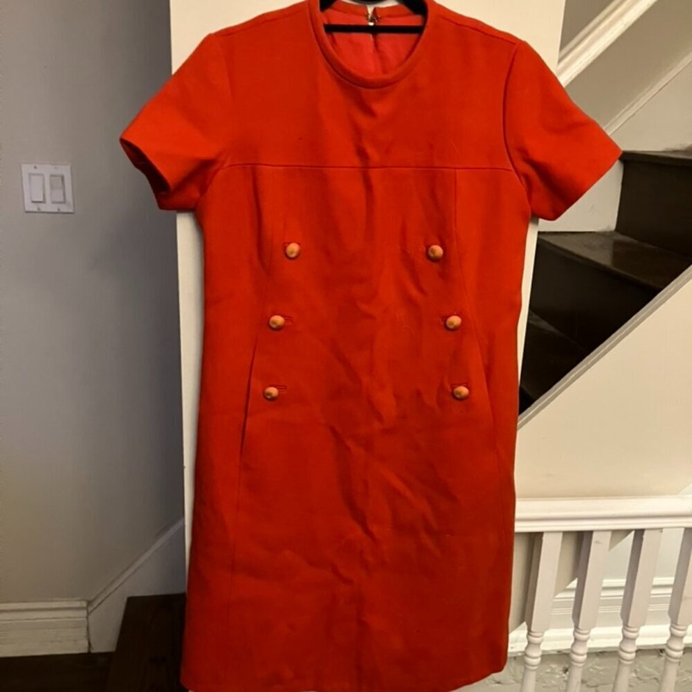 The Third Red Vintage Dress (six button version)